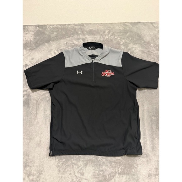 Under Armour Other - Under Armour Pullover Mens Medium Black Gray Bengals Baseball Windshirt 1/4 Zip